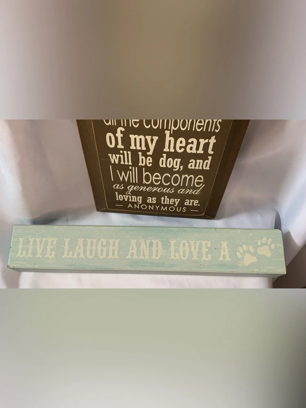 Dog Love Wall Shelves Signs Set Bundle of 3 Brown Blue Inspirational Plaques